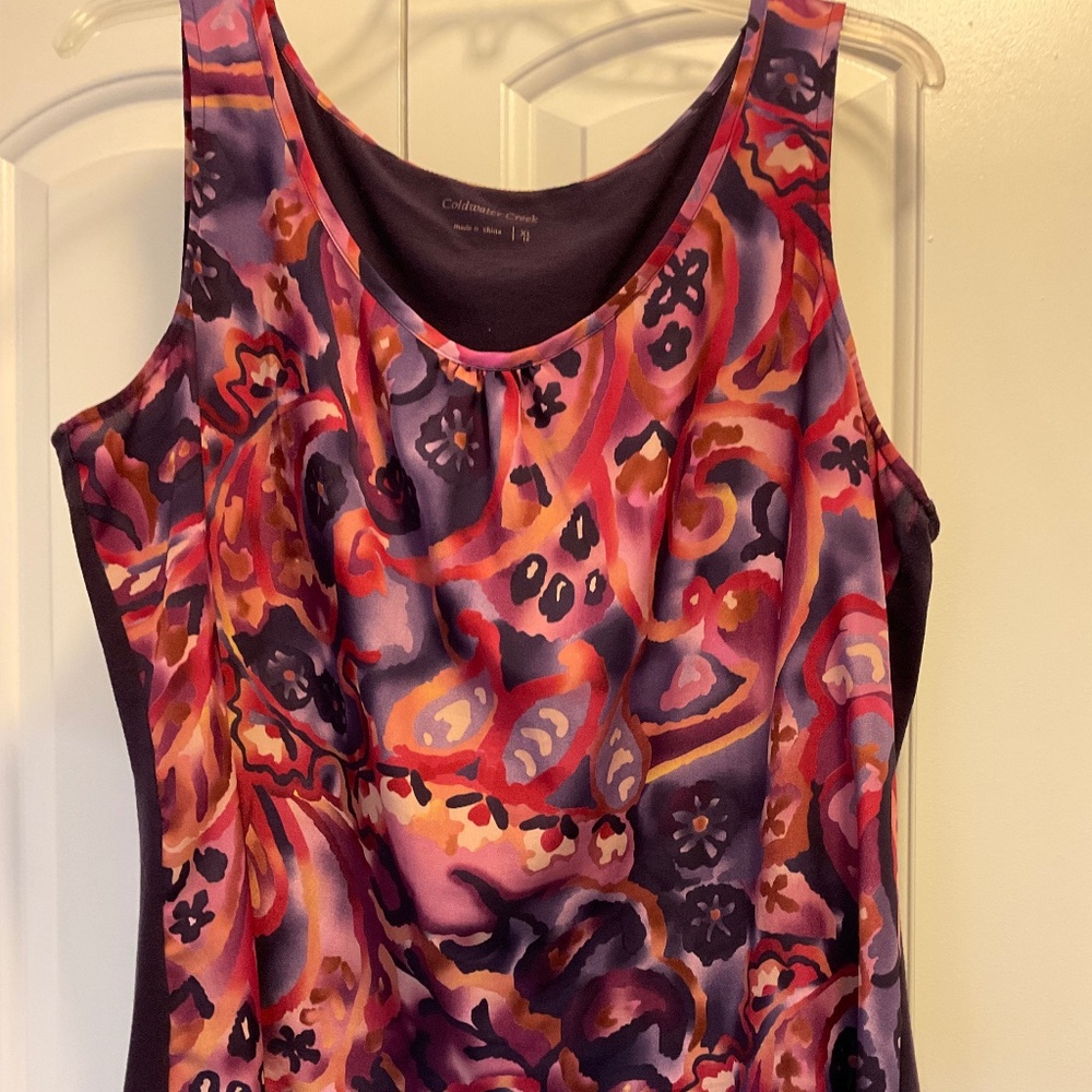 Coldwater Creek XL women’s sleeveless colorful top.